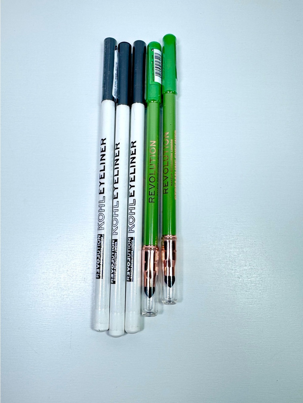 Revolution Eyeliner Bundle White & Green Set of 5 NEW